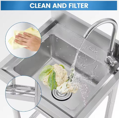 Integrated Stainless Steel Sink Freestanding Utility Sink high quality